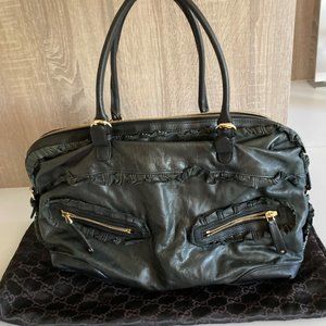 Gucci Ruffled Leather Sabrina Tote Handbag